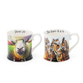 Tipperary Crystal - Beyond the Herd Set 2 Tankards (Sheep, Owls)