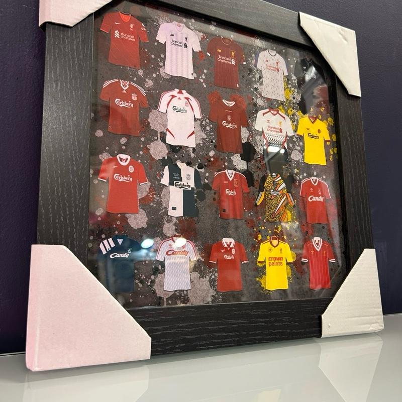 Liverpool Football Frame 37cm x 37cm - Premium Display with 20 Iconic Jerseys