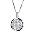 Silver Diamante Round Pendant