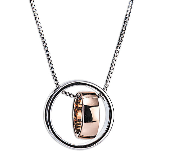 Newgrange Living - Silver and Rose Gold Ring Pendant