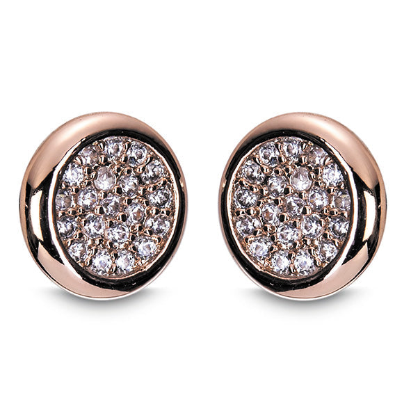Newgrange Living - Rose Gold Diamante Round Earrings