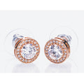 Newgrange Living - Rose Gold White Stone & Diamante Earrings