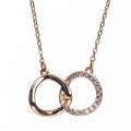 Newgrange Living - Rose Gold Interlocking Diamante Rings Necklace