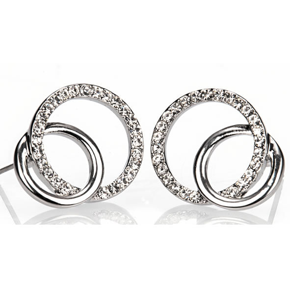 Newgrange Living - Silver Diamante Loop Earrings