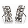 Newgrange Living - Silver Diamante Bar Earrings