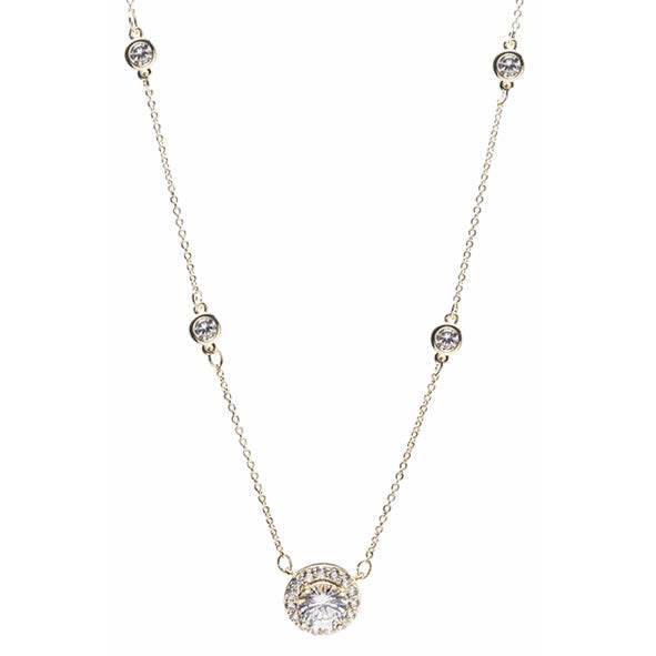 Newgrange Living - Gold Circular Round Cut Diamond Pendant