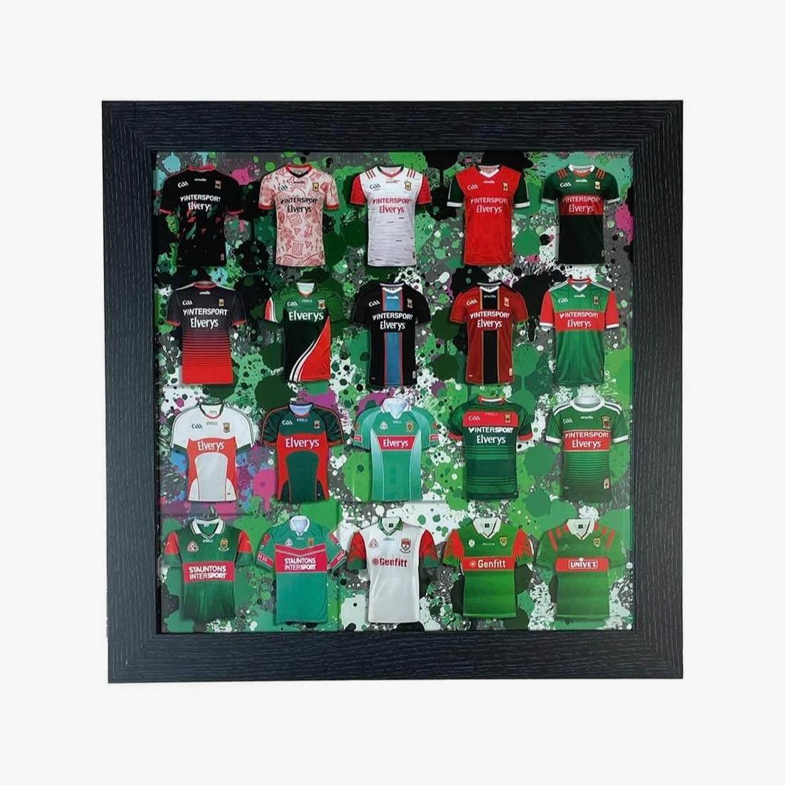 Mayo GAA Frame 37cm x 37cm - Premium Display with 20 Iconic Jerseys